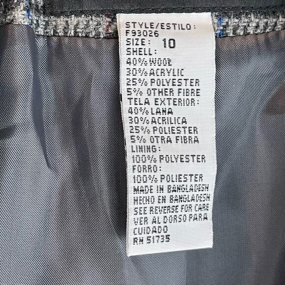 Vintage Sag Harbor plaid single button closure wool blend blazer size 10 - Picture 6 of 7